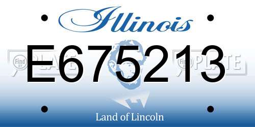 E675213 Illinois License Plate