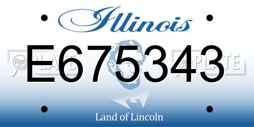 E675343 Illinois License Plate