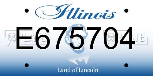E675704 Illinois License Plate