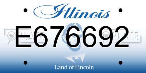 E676692 Illinois License Plate