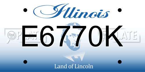 E6770K Illinois License Plate