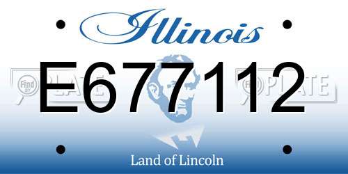 E677112 Illinois License Plate