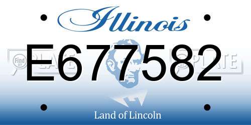 E677582 Illinois License Plate