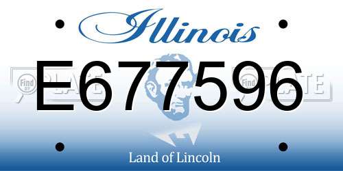 E677596 Illinois License Plate