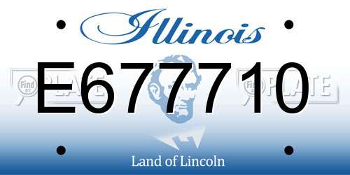 E677710 Illinois License Plate