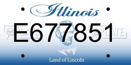 E677851 Illinois License Plate