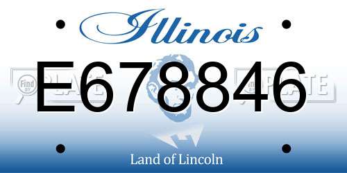 E678846 Illinois License Plate
