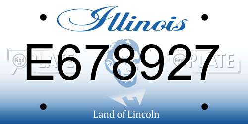 E678927 Illinois License Plate