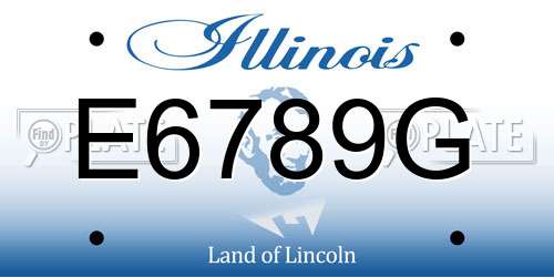 E6789G Illinois License Plate