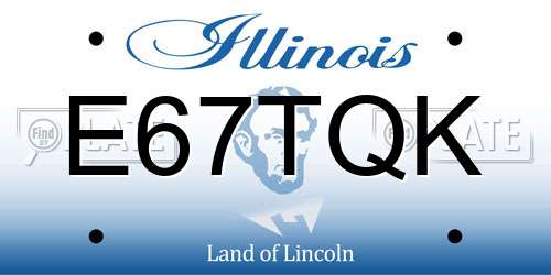 E67TQK Illinois License Plate