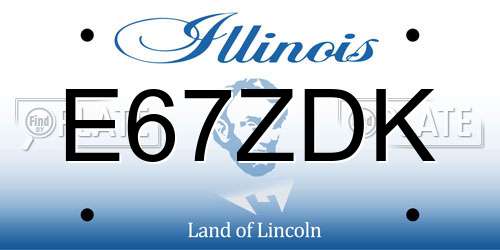 E67ZDK Illinois License Plate
