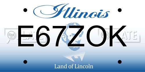 E67ZOK Illinois License Plate