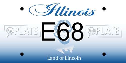 E68 Illinois License Plate
