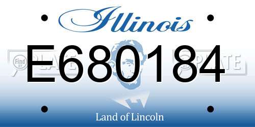 E680184 Illinois License Plate