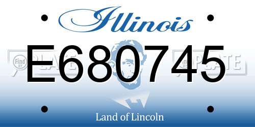 E680745 Illinois License Plate