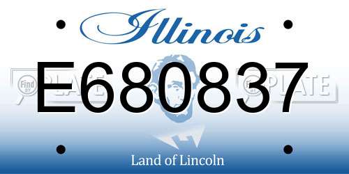 E680837 Illinois License Plate