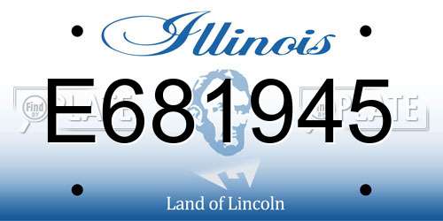 E681945 Illinois License Plate