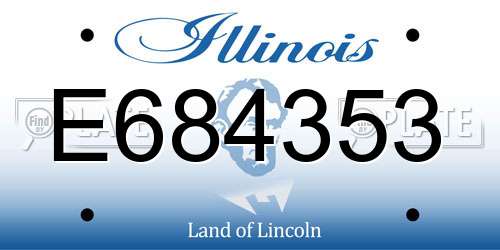 E684353 Illinois License Plate