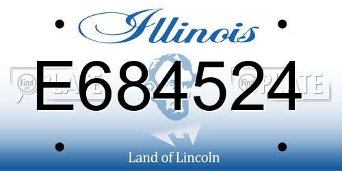 E684524 Illinois License Plate
