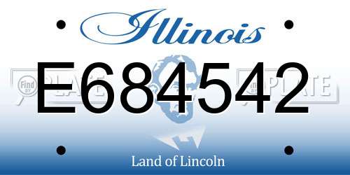 E684542 Illinois License Plate