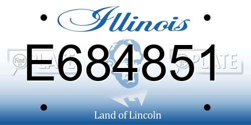E684851 Illinois License Plate
