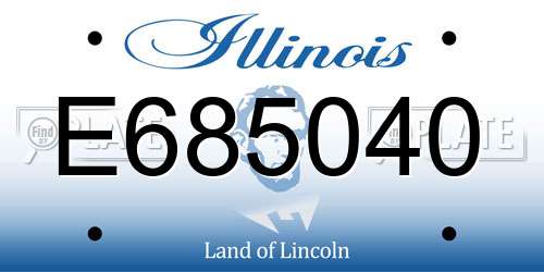 E685040 Illinois License Plate