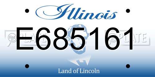 E685161 Illinois License Plate