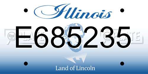 E685235 Illinois License Plate