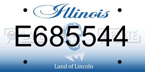 E685544 Illinois License Plate