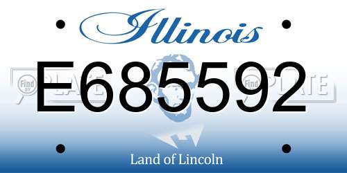 E685592 Illinois License Plate