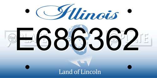 E686362 Illinois License Plate