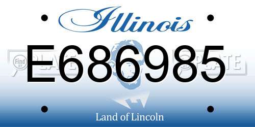 E686985 Illinois License Plate