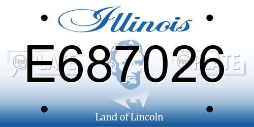 E687026 Illinois License Plate