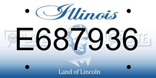 E687936 Illinois License Plate