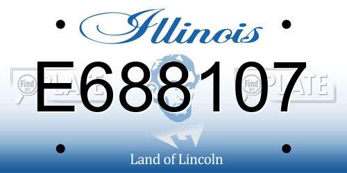 E688107 Illinois License Plate