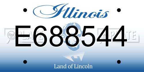 E688544 Illinois License Plate