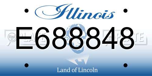 E688848 Illinois License Plate