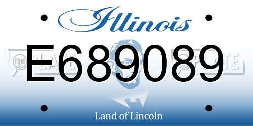 E689089 Illinois License Plate