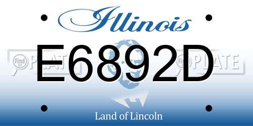E6892D Illinois License Plate
