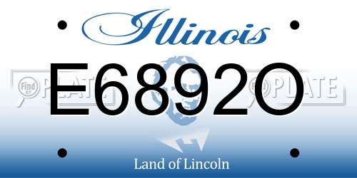 E6892O Illinois License Plate