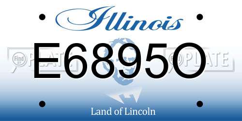 E6895O Illinois License Plate