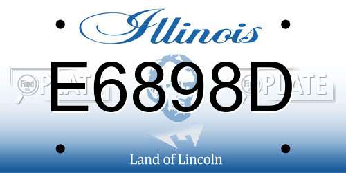 E6898D Illinois License Plate