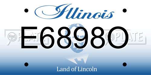 E6898O Illinois License Plate