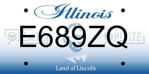 E689ZQ Illinois License Plate
