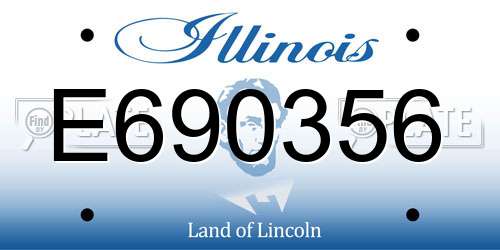 E690356 Illinois License Plate