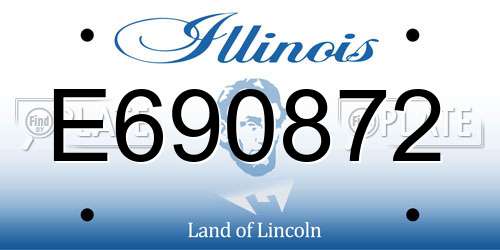 E690872 Illinois License Plate