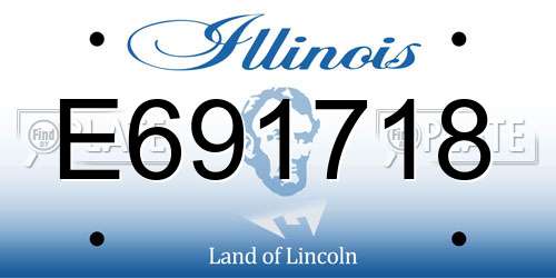 E691718 Illinois License Plate