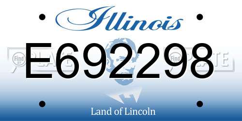E692298 Illinois License Plate