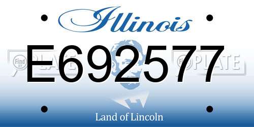 E692577 Illinois License Plate