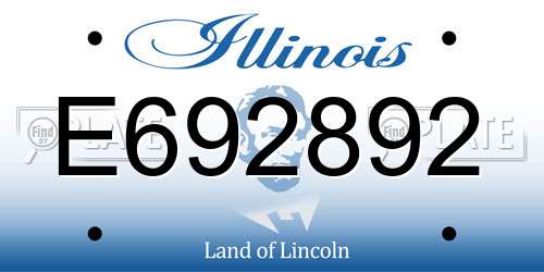 E692892 Illinois License Plate